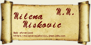Milena Mišković vizit kartica